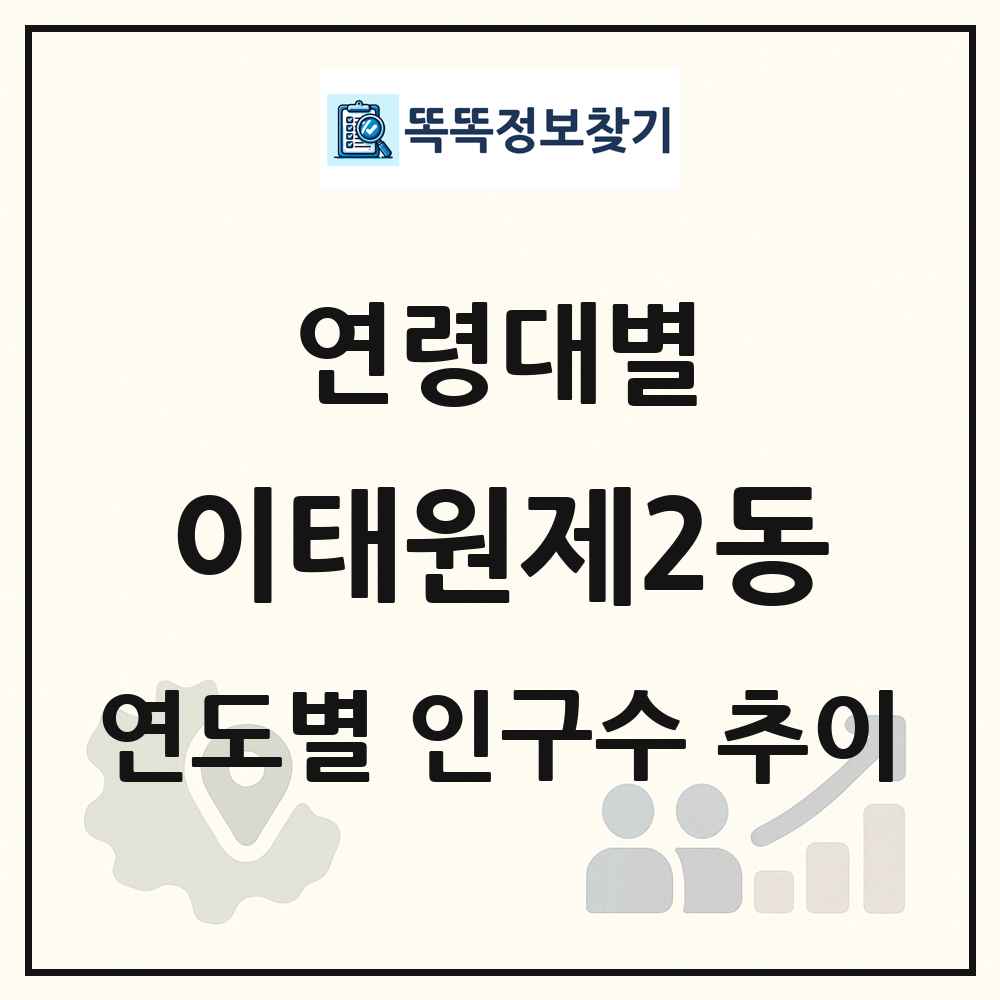 이태원제2동 생애주기별 인구 상세 정보