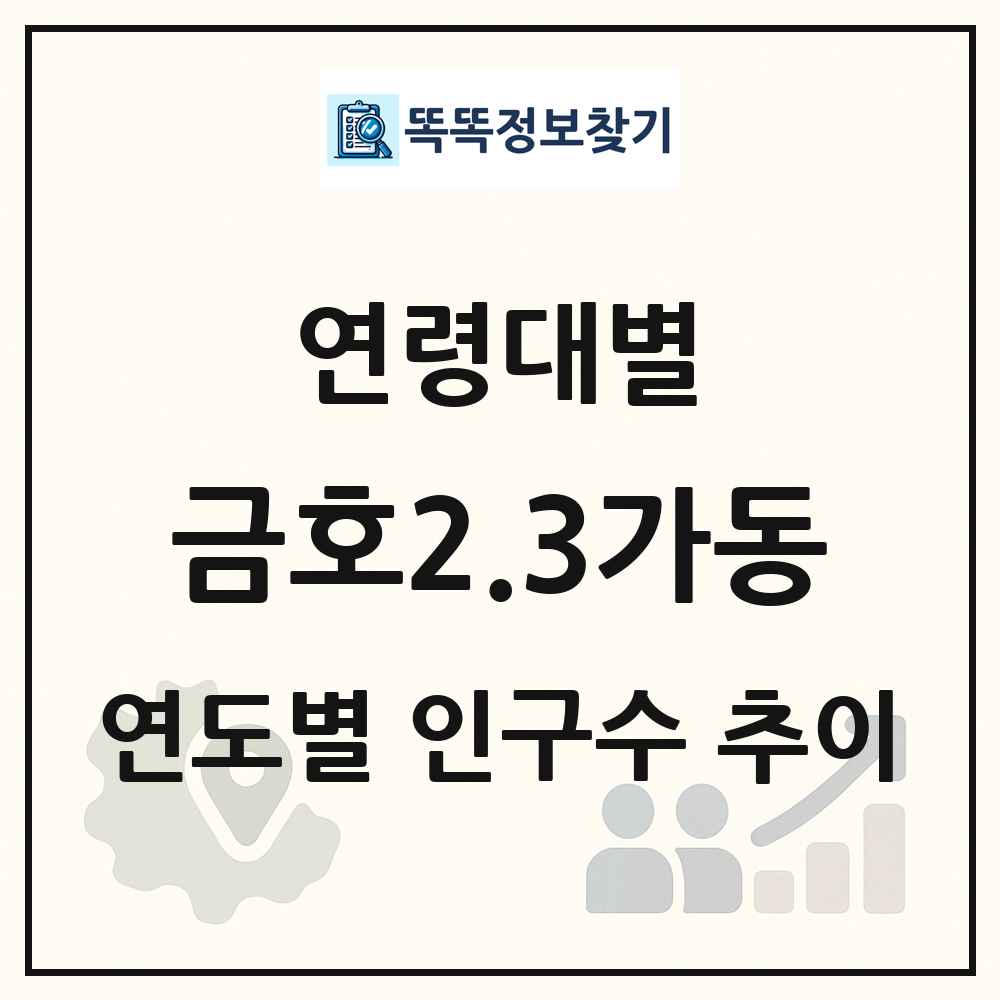 금호2.3가동 생애주기별 인구 상세 정보