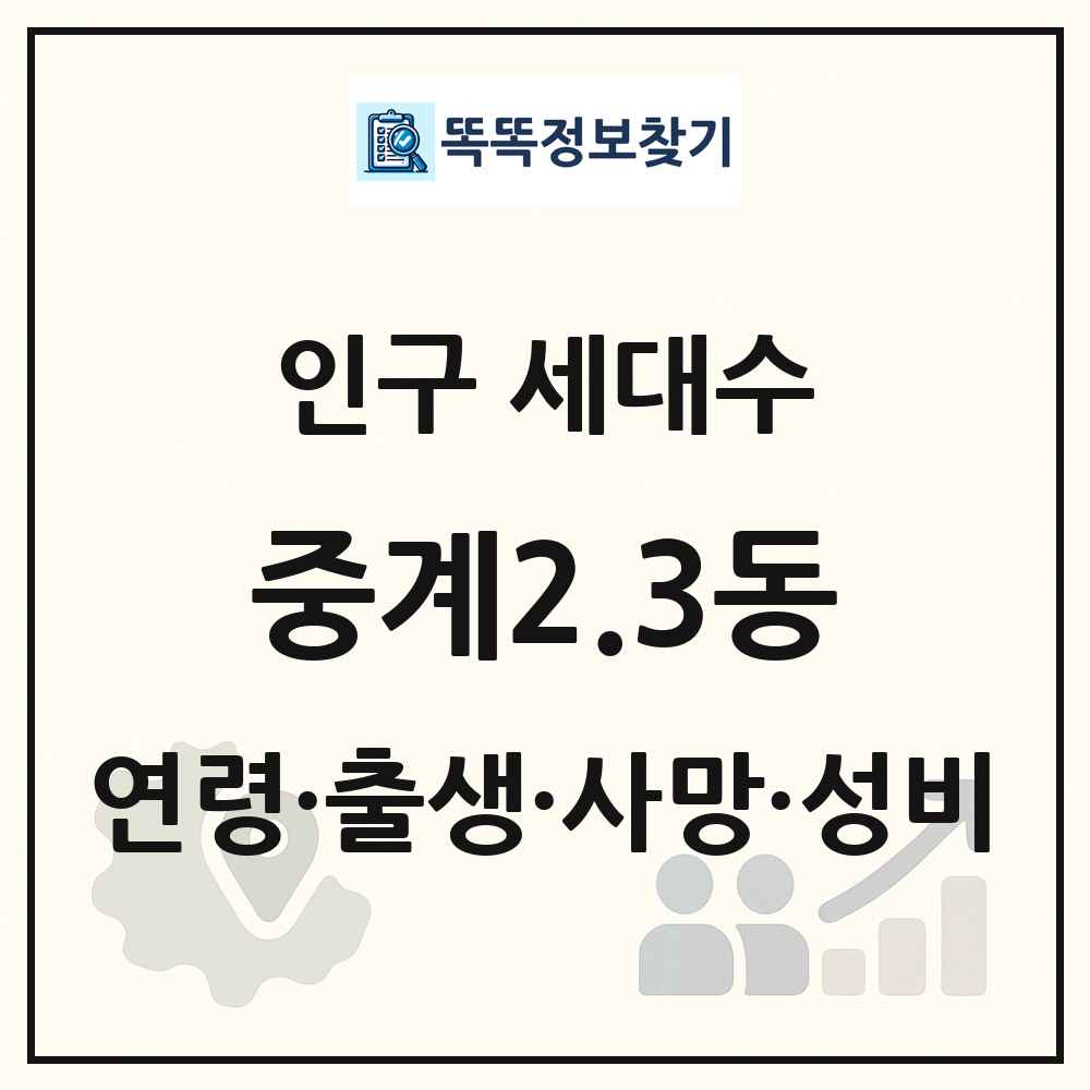 중계2.3동 인구 통계