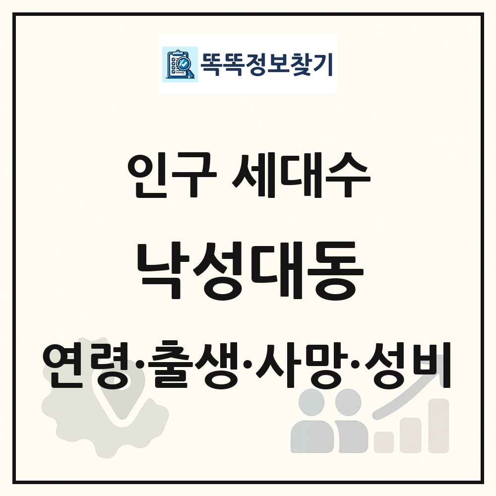 낙성대동 인구 통계