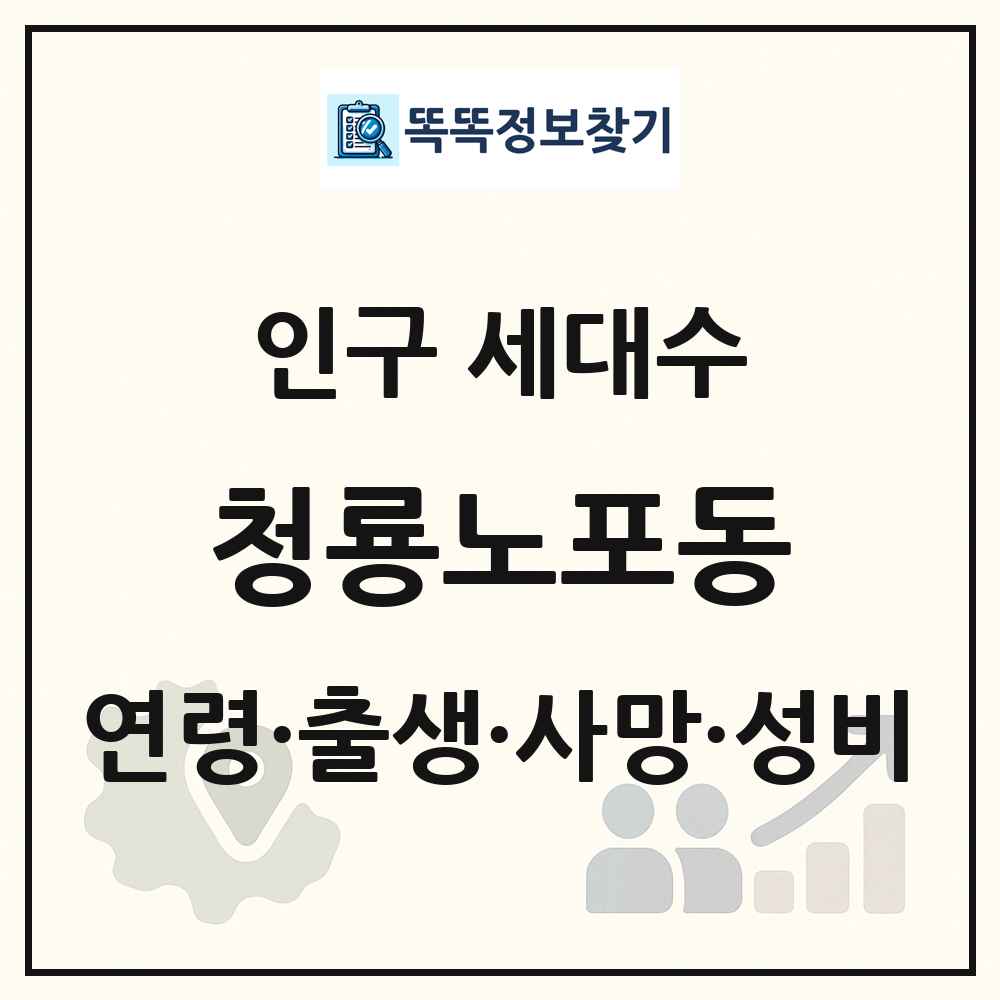 청룡노포동 인구 통계