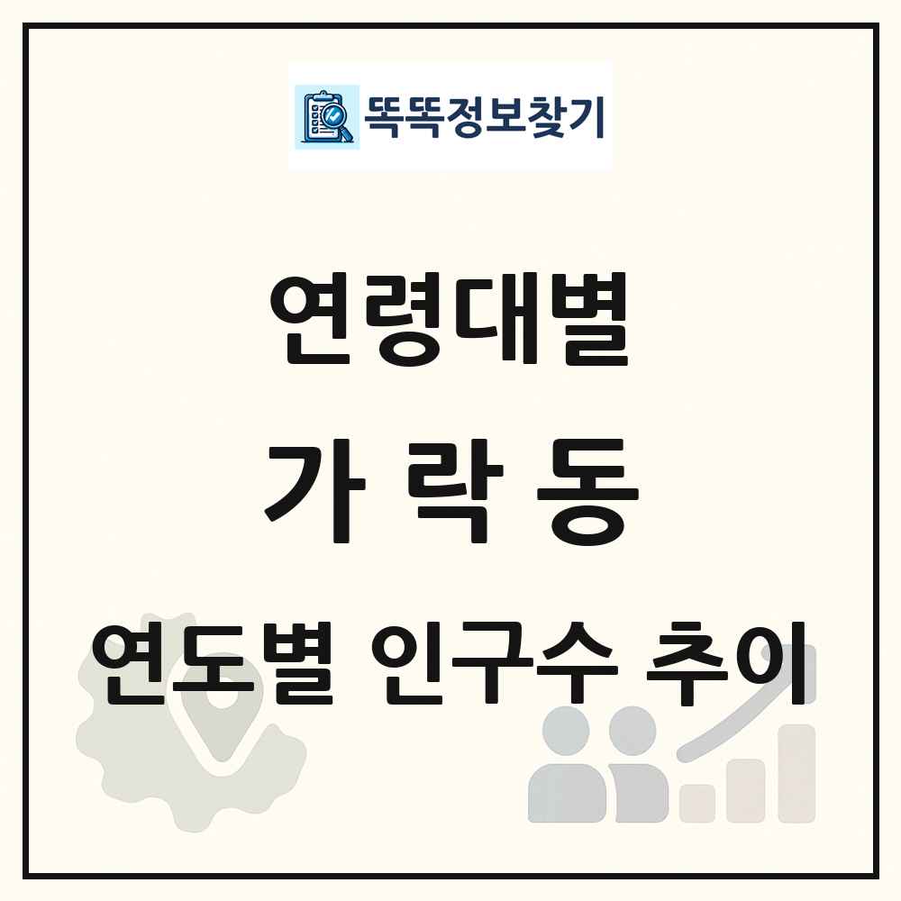 가락동 생애주기별 인구 상세 정보
