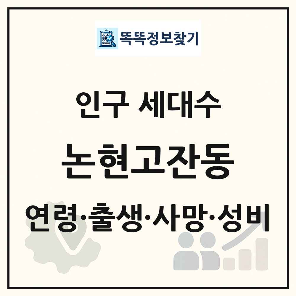 논현고잔동 인구 통계