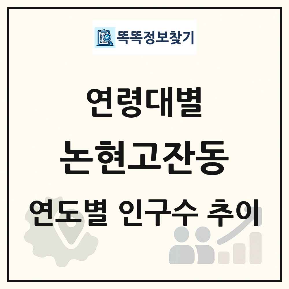논현고잔동 생애주기별 인구 상세 정보