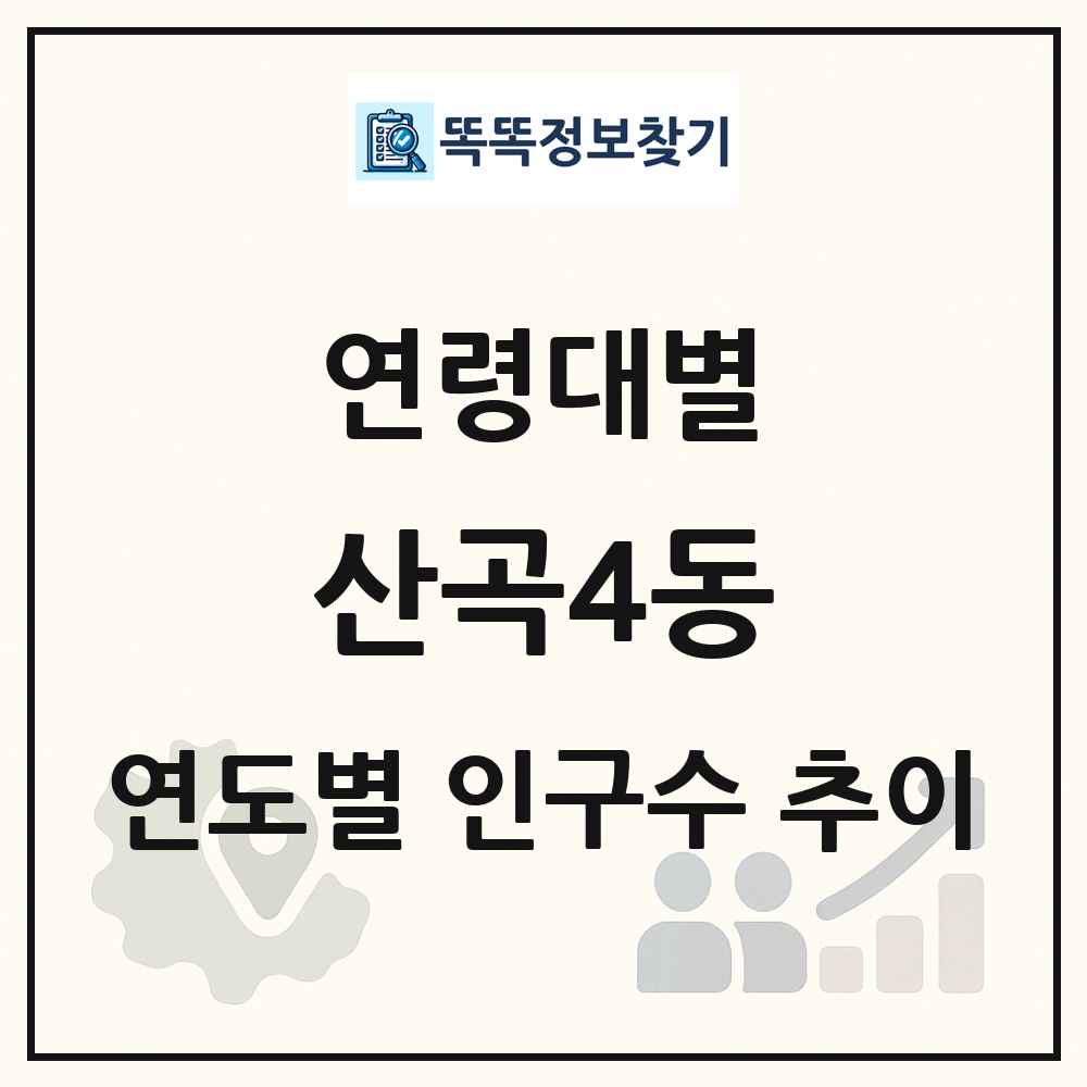 산곡4동 생애주기별 인구 상세 정보