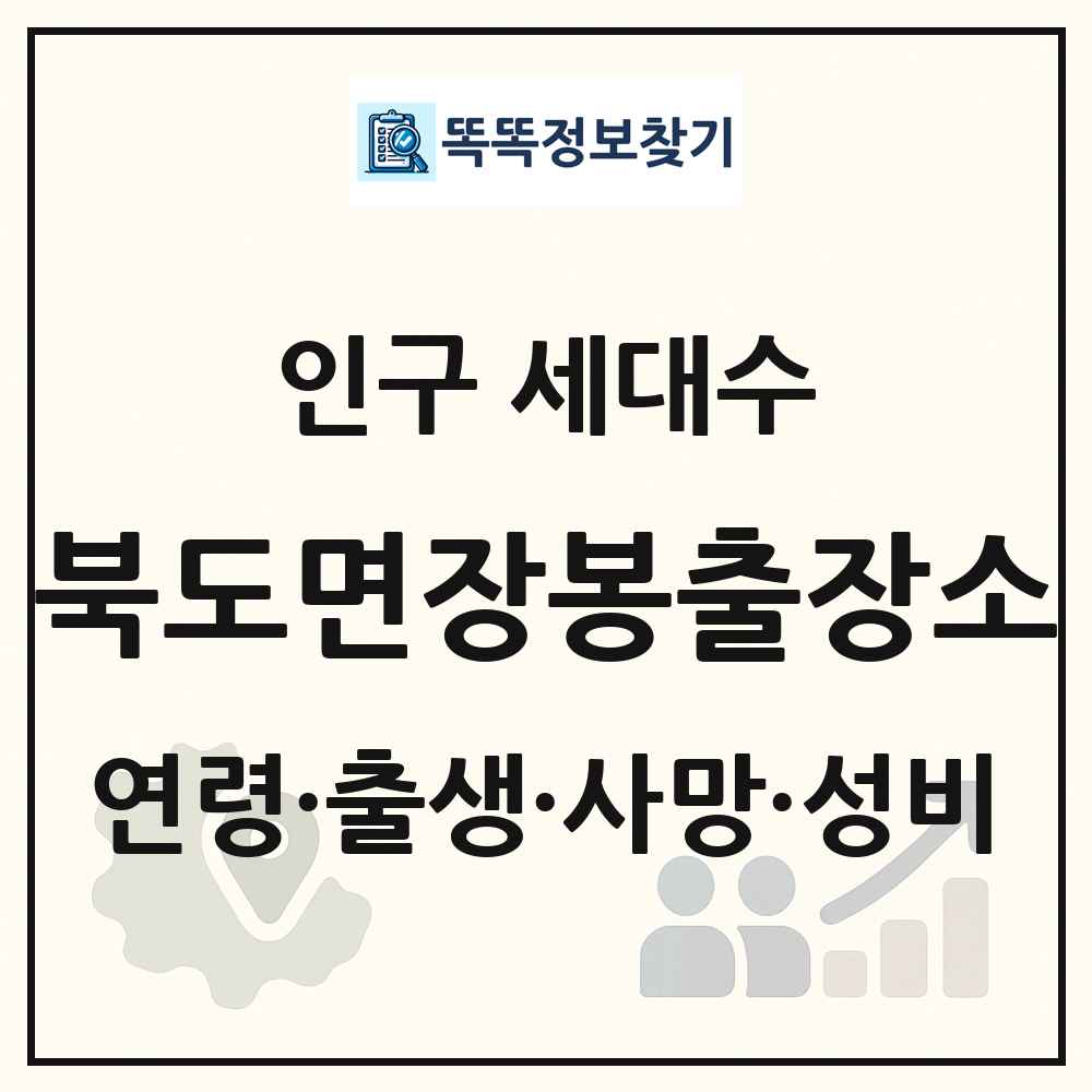 북도면장봉출장소 인구 통계