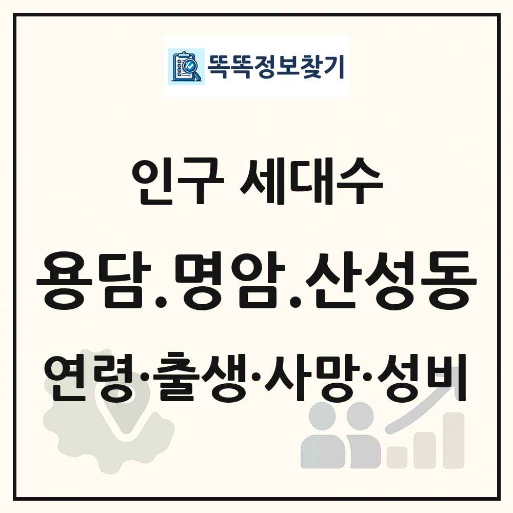 용담.명암.산성동 인구 통계