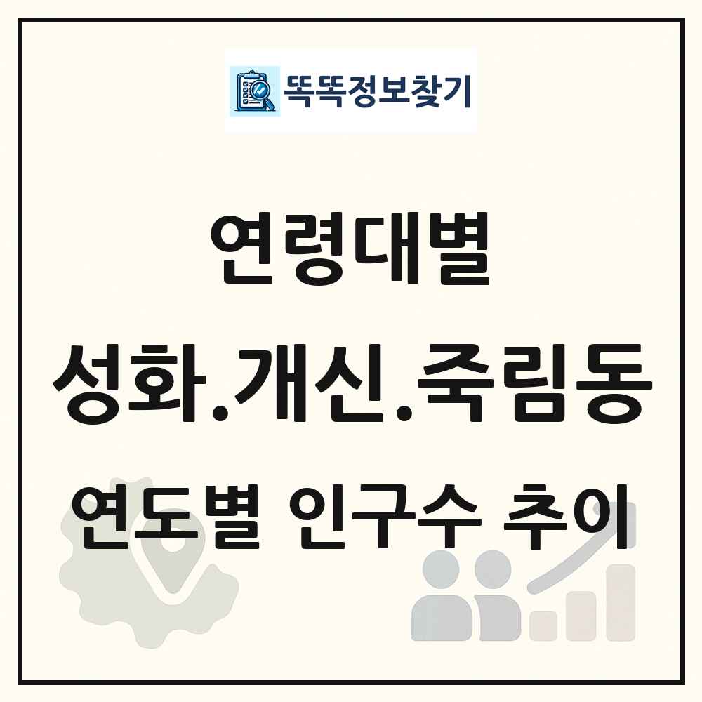 성화.개신.죽림동 생애주기별 인구 상세 정보