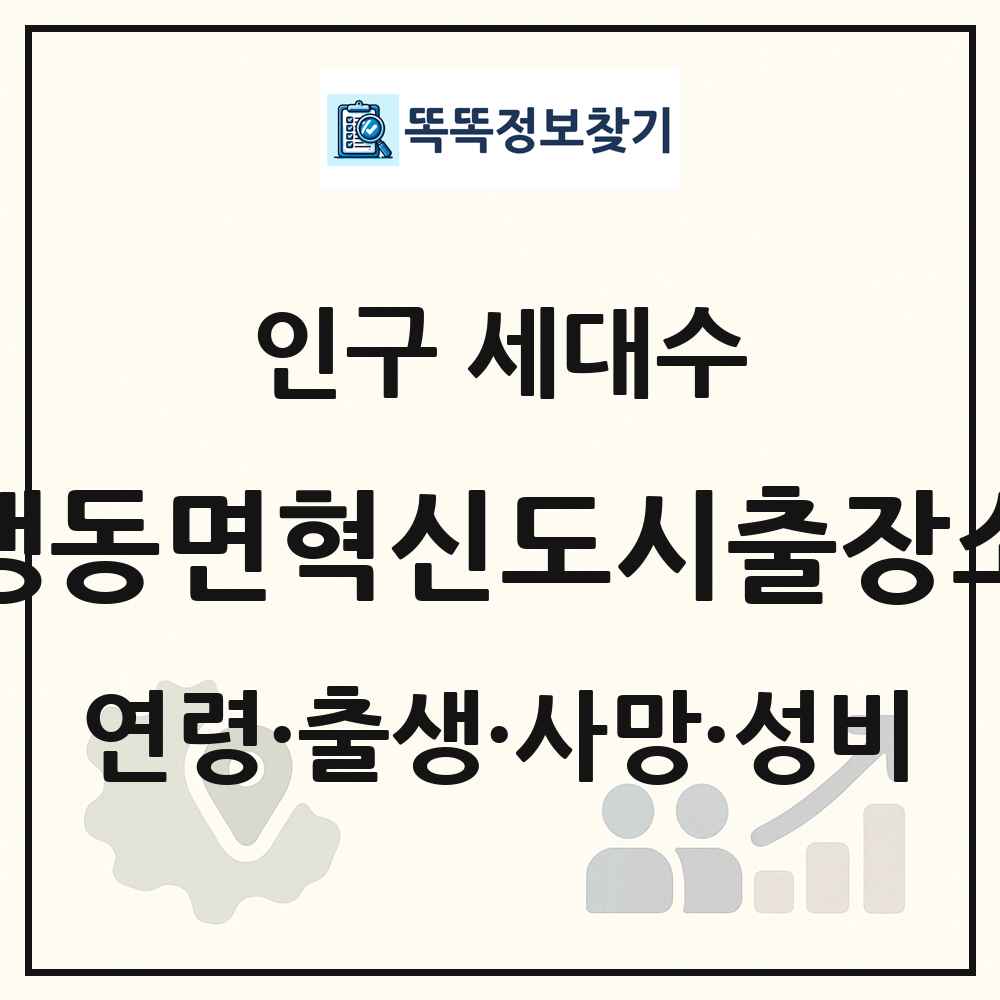 맹동면혁신도시출장소 인구 통계