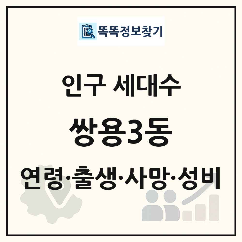 쌍용3동 인구 통계
