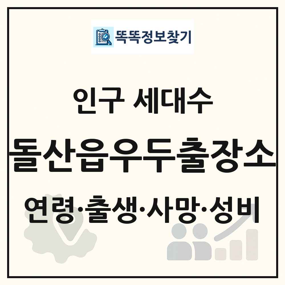 돌산읍우두출장소 인구 통계