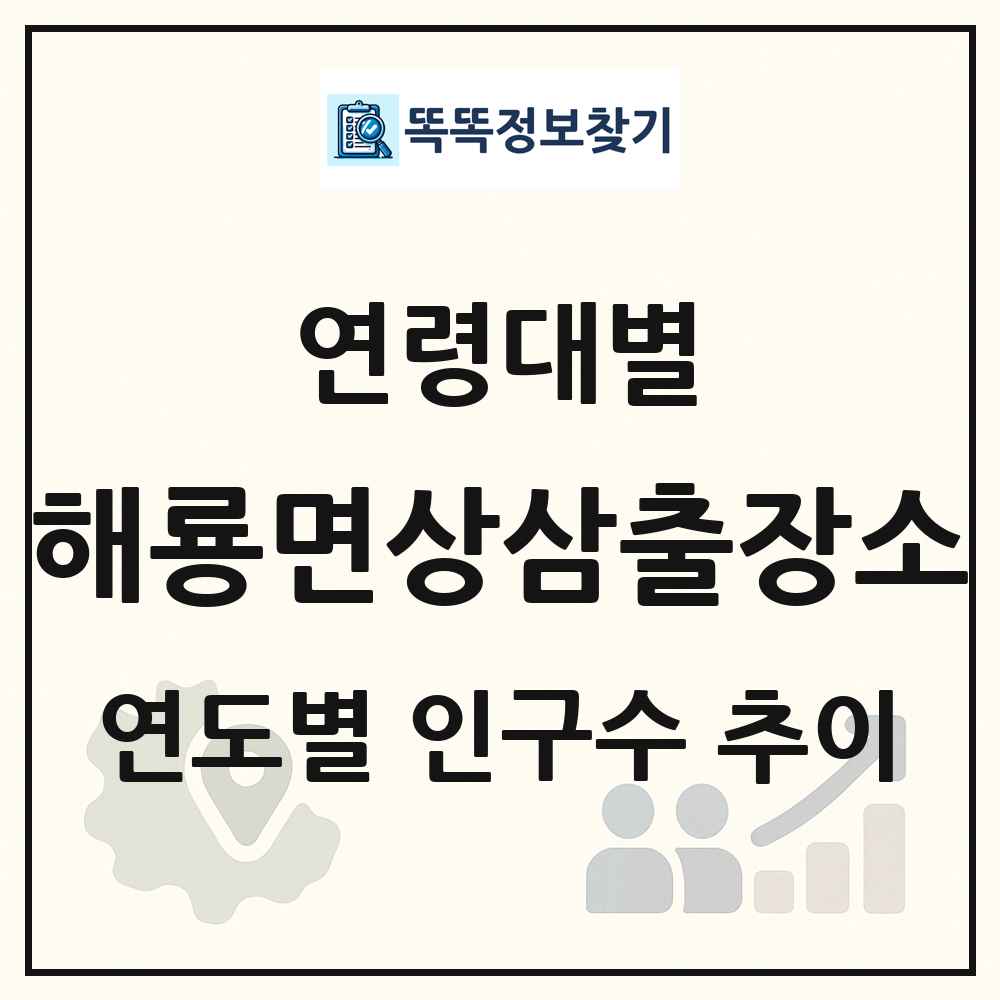 해룡면상삼출장소 생애주기별 인구 상세 정보