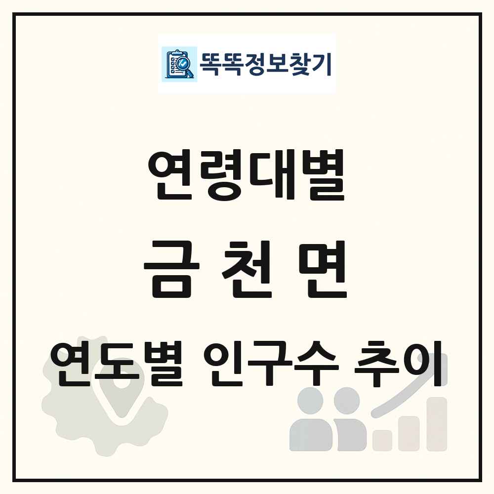 금천면 생애주기별 인구 상세 정보
