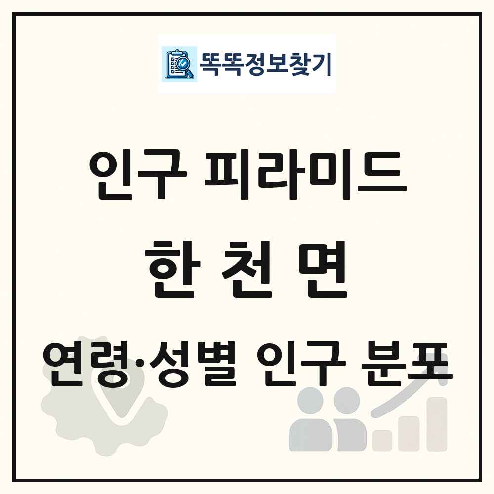 한천면 성·연령별 인구 피라미드