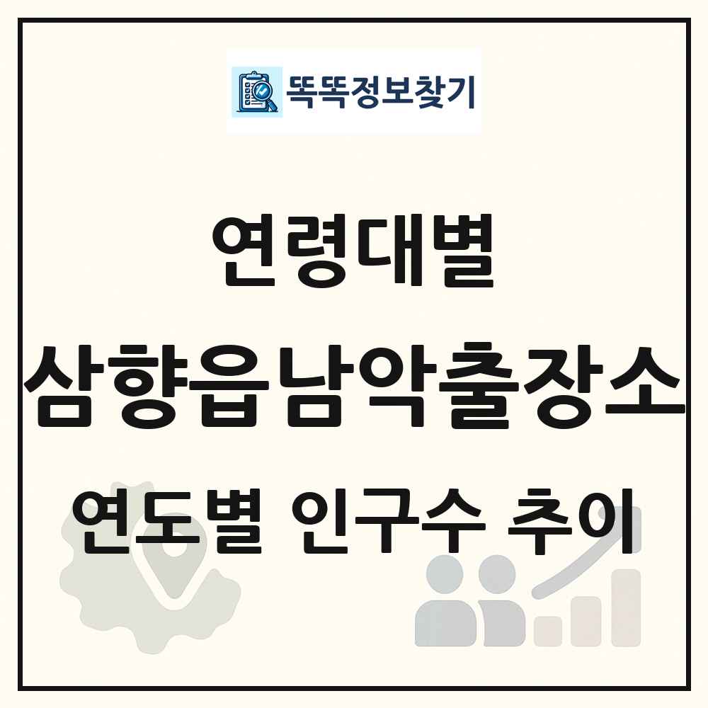 삼향읍남악출장소 생애주기별 인구 상세 정보