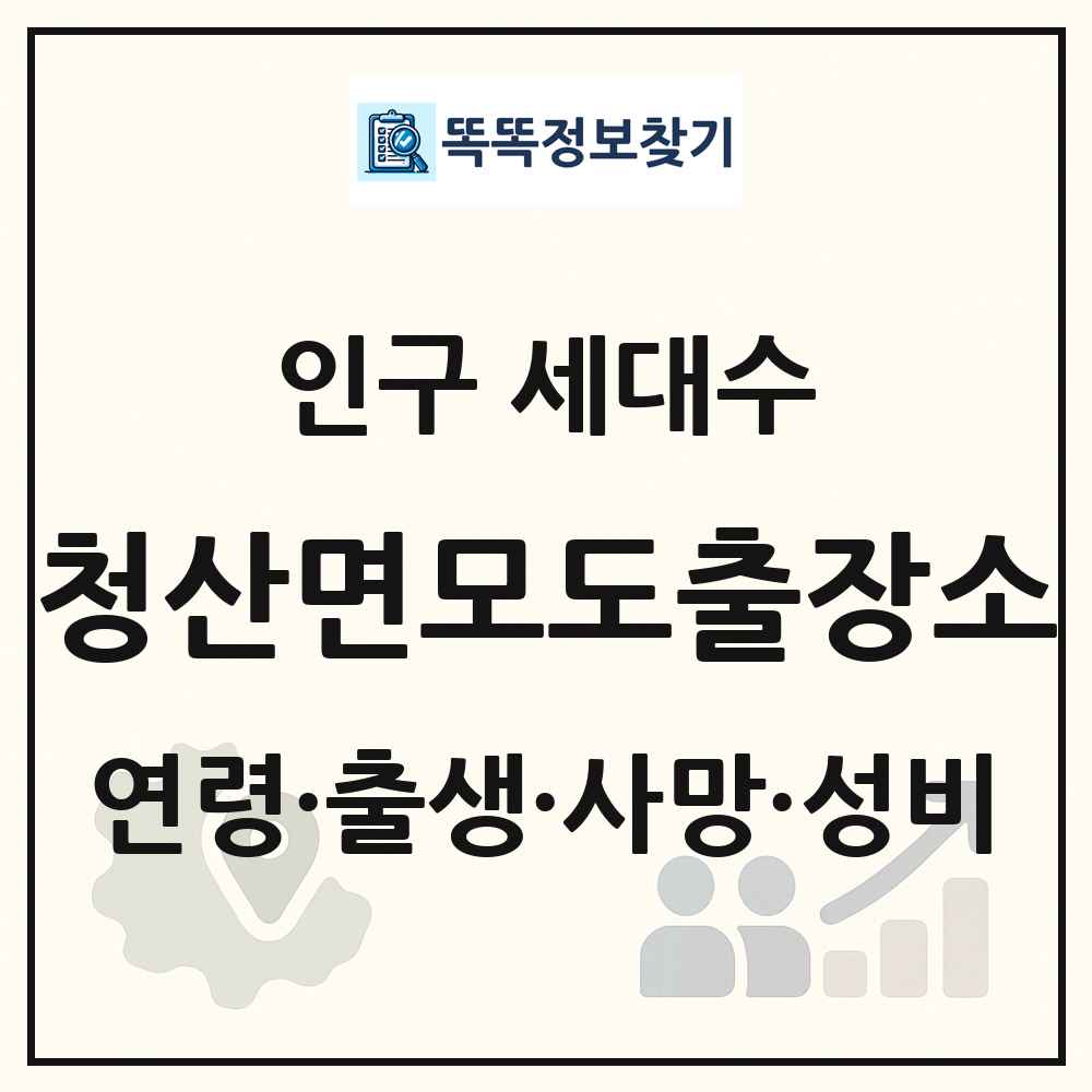 청산면모도출장소 인구 통계