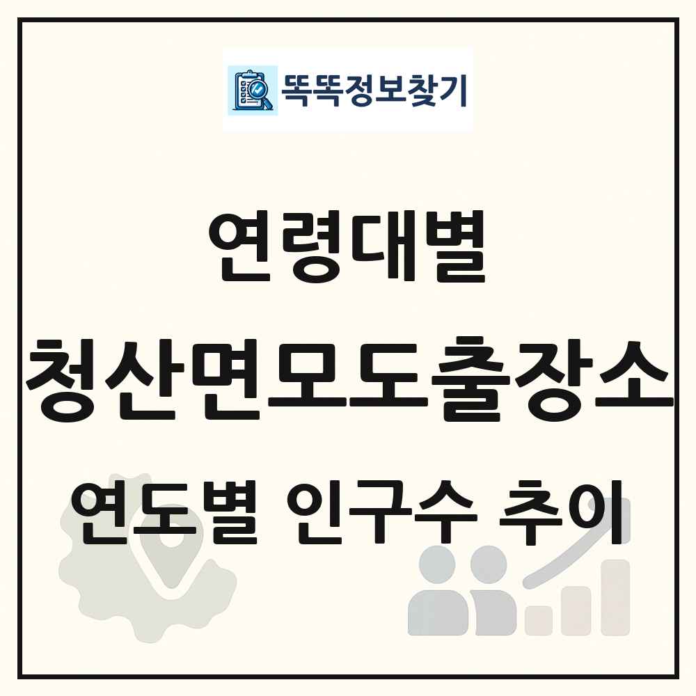 청산면모도출장소 생애주기별 인구 상세 정보