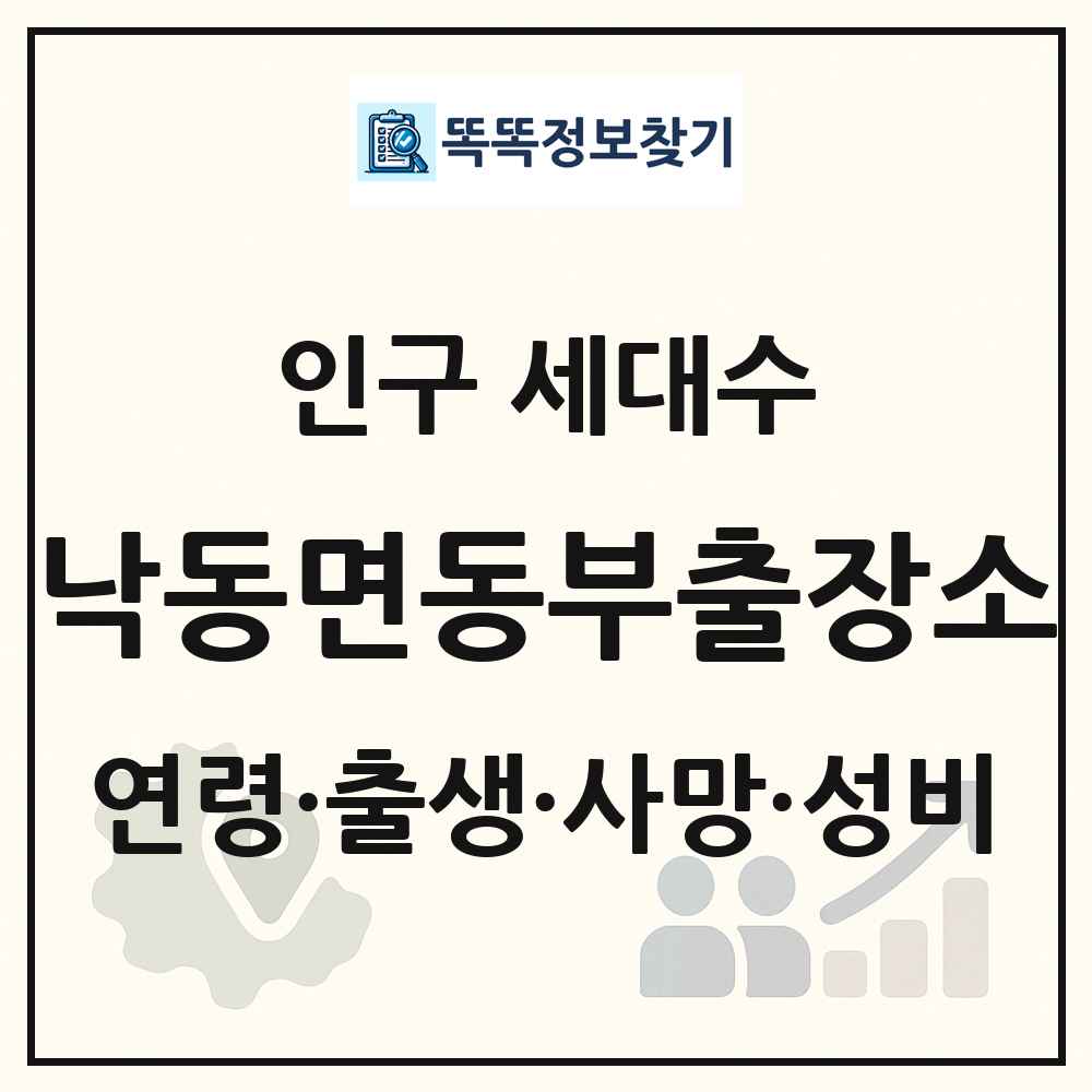 낙동면동부출장소 인구 통계