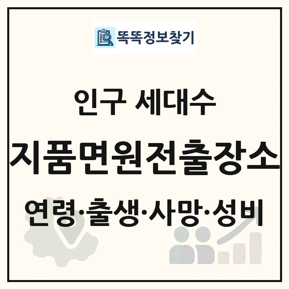 지품면원전출장소 인구 통계