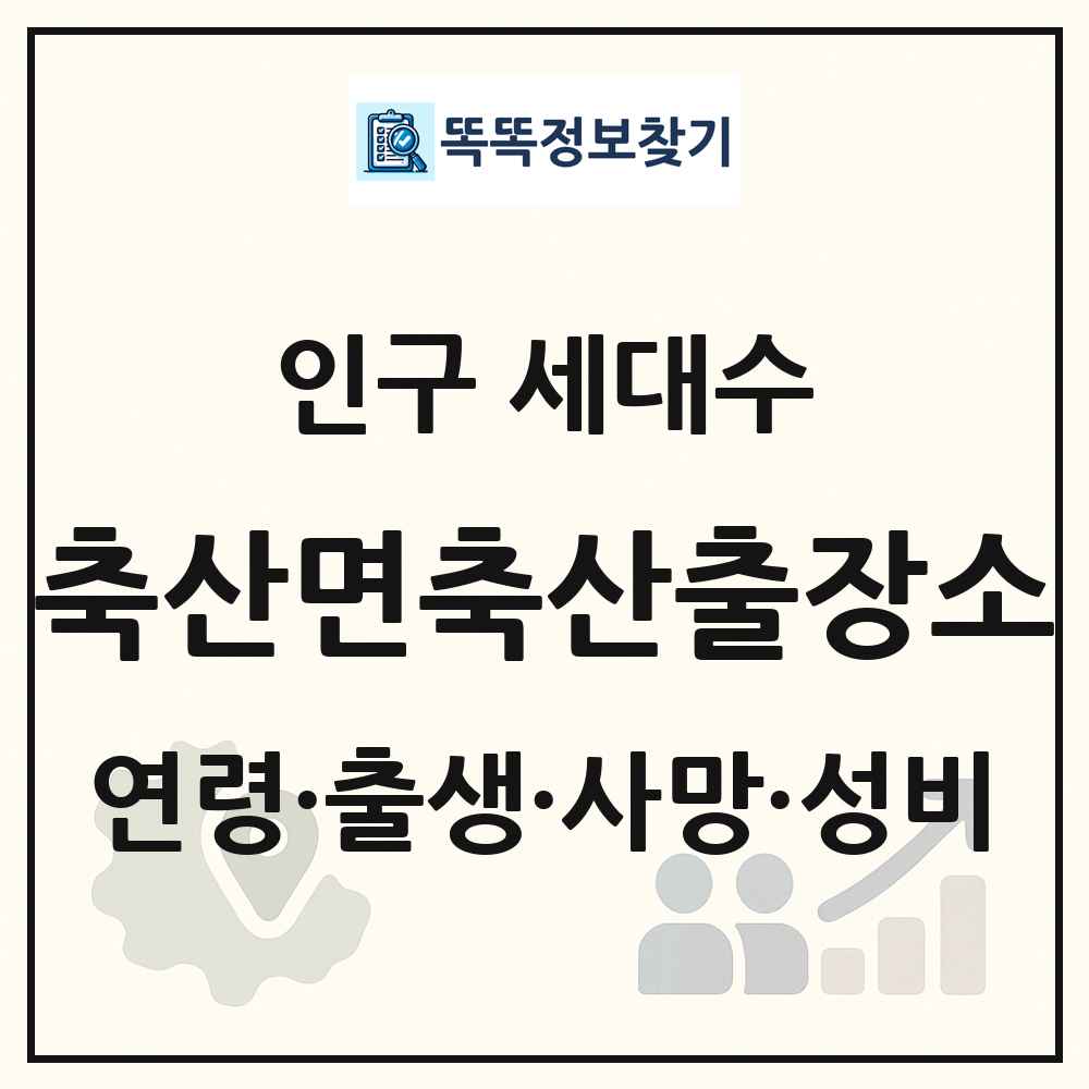 축산면축산출장소 인구 통계