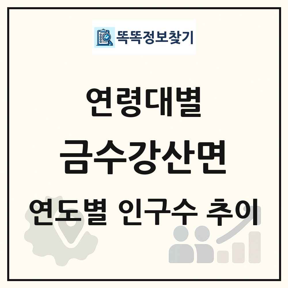 금수강산면 생애주기별 인구 상세 정보