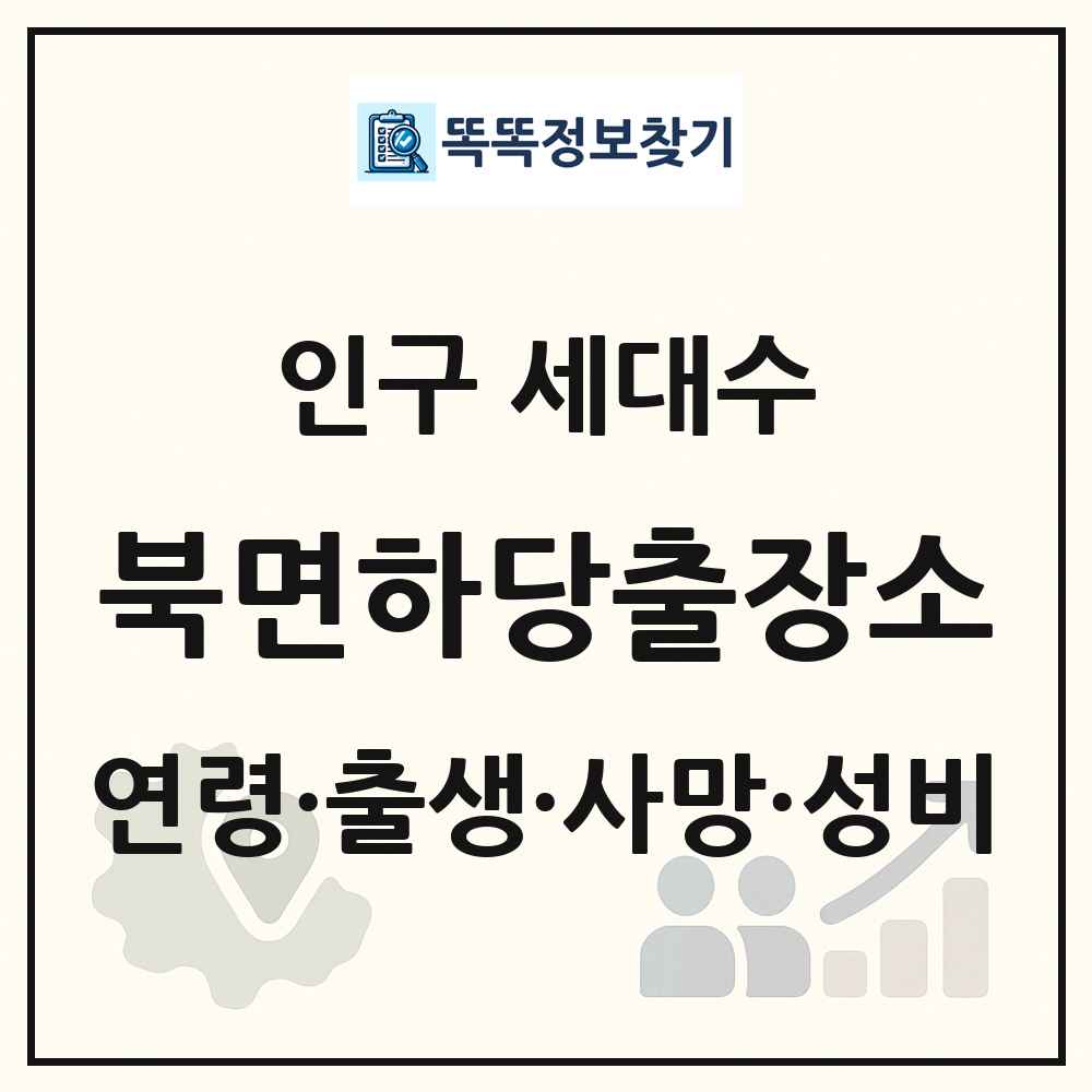 북면하당출장소 인구 통계