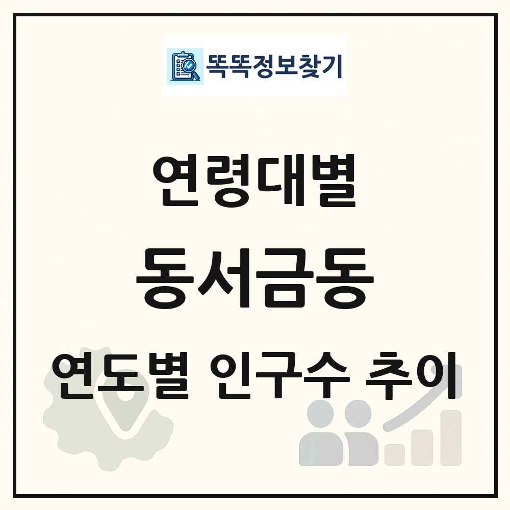 동서금동 생애주기별 인구 상세 정보