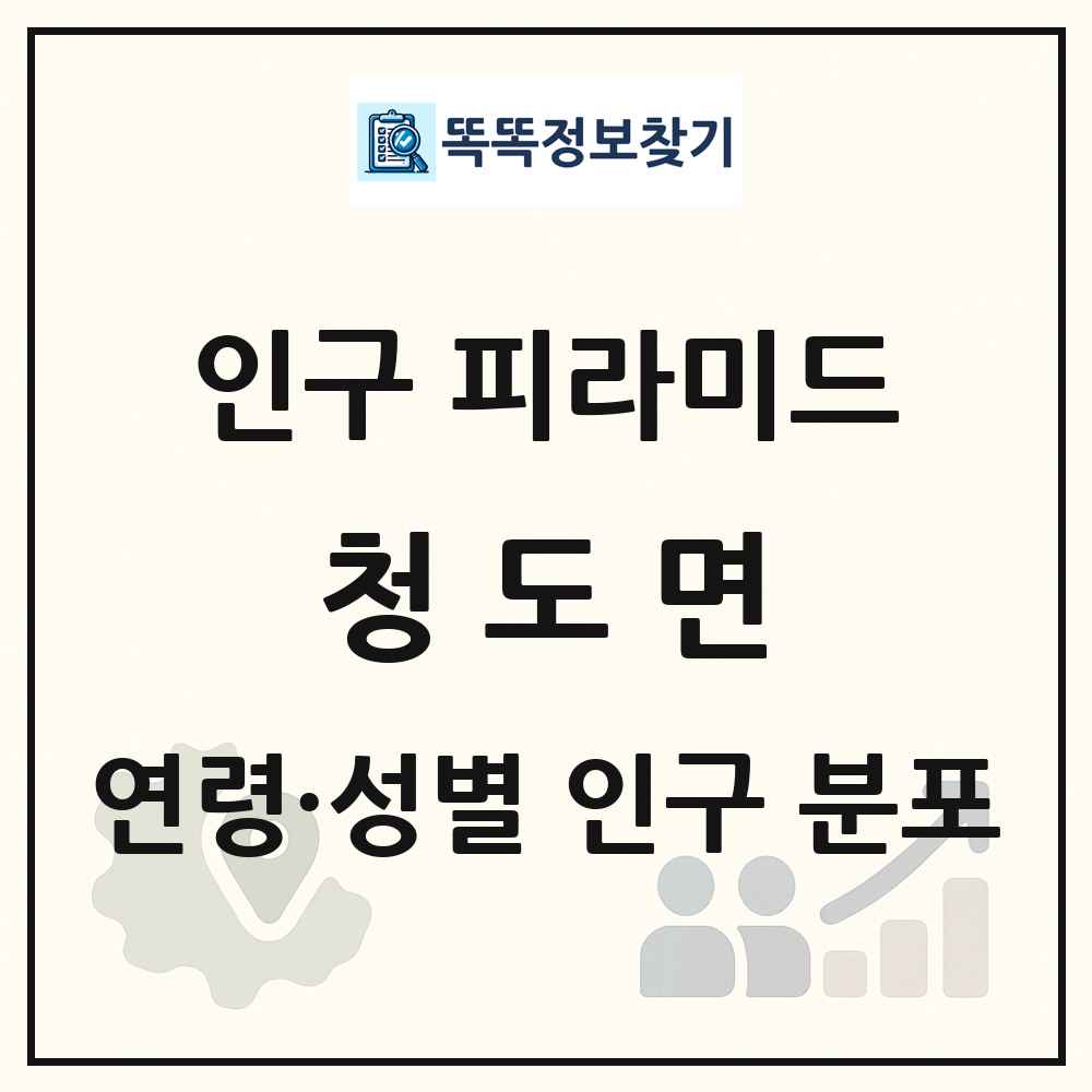 청도면 성·연령별 인구 피라미드