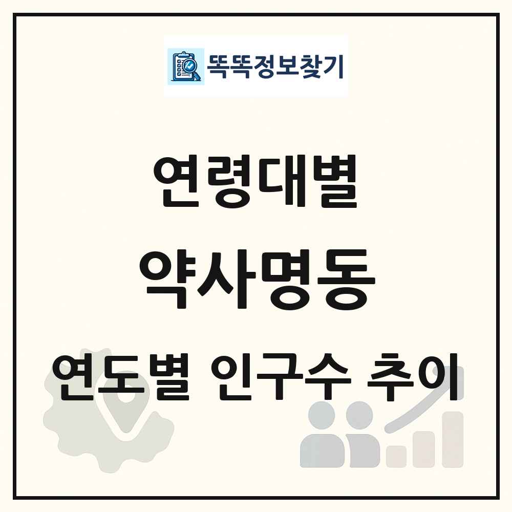 약사명동 생애주기별 인구 상세 정보