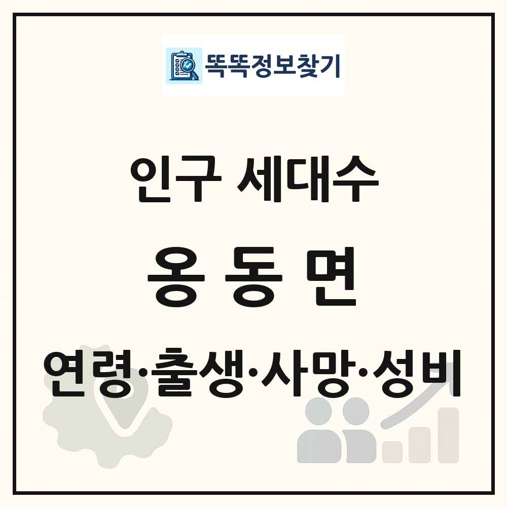 옹동면 인구 통계