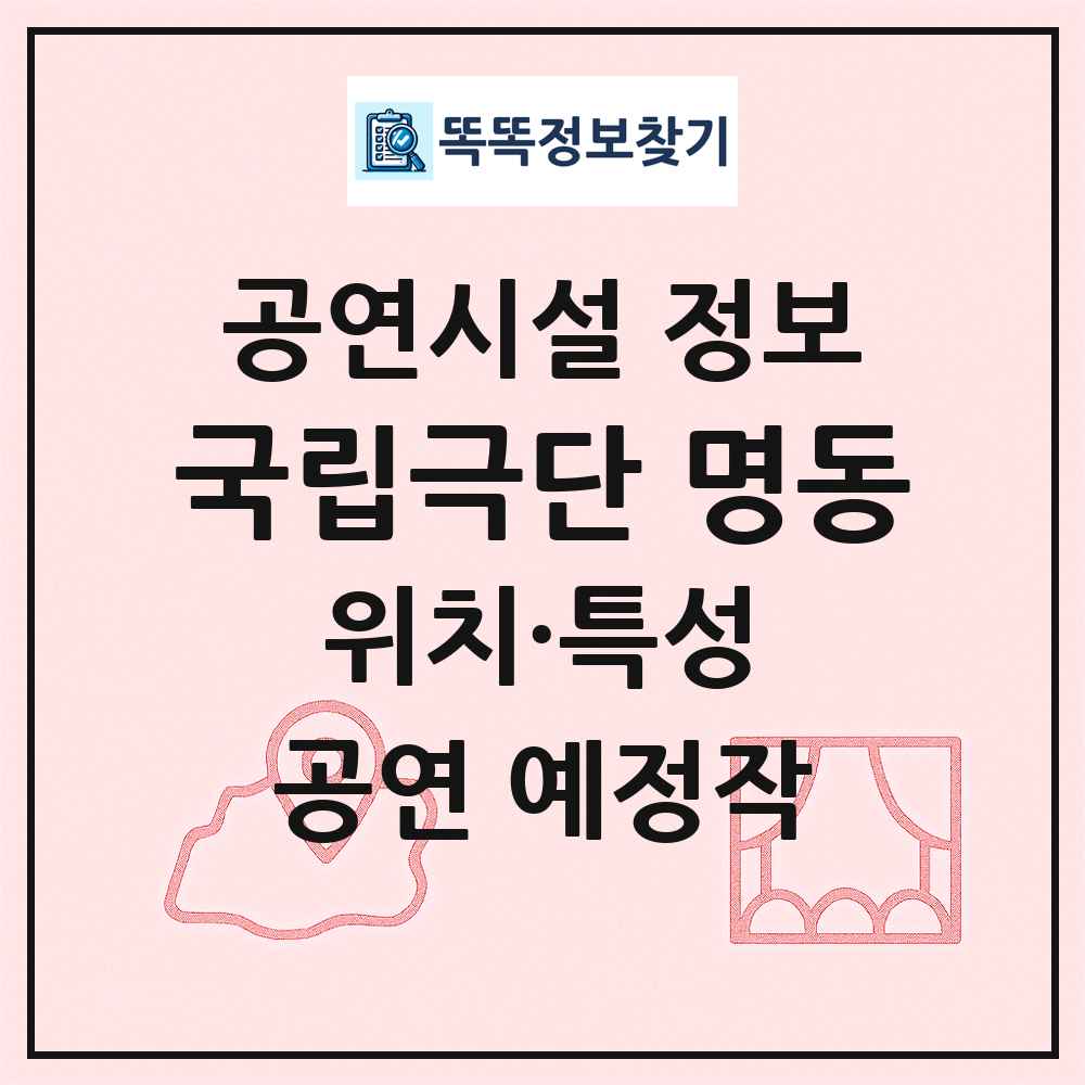 국립극단 명동 최신 공연시설 정보