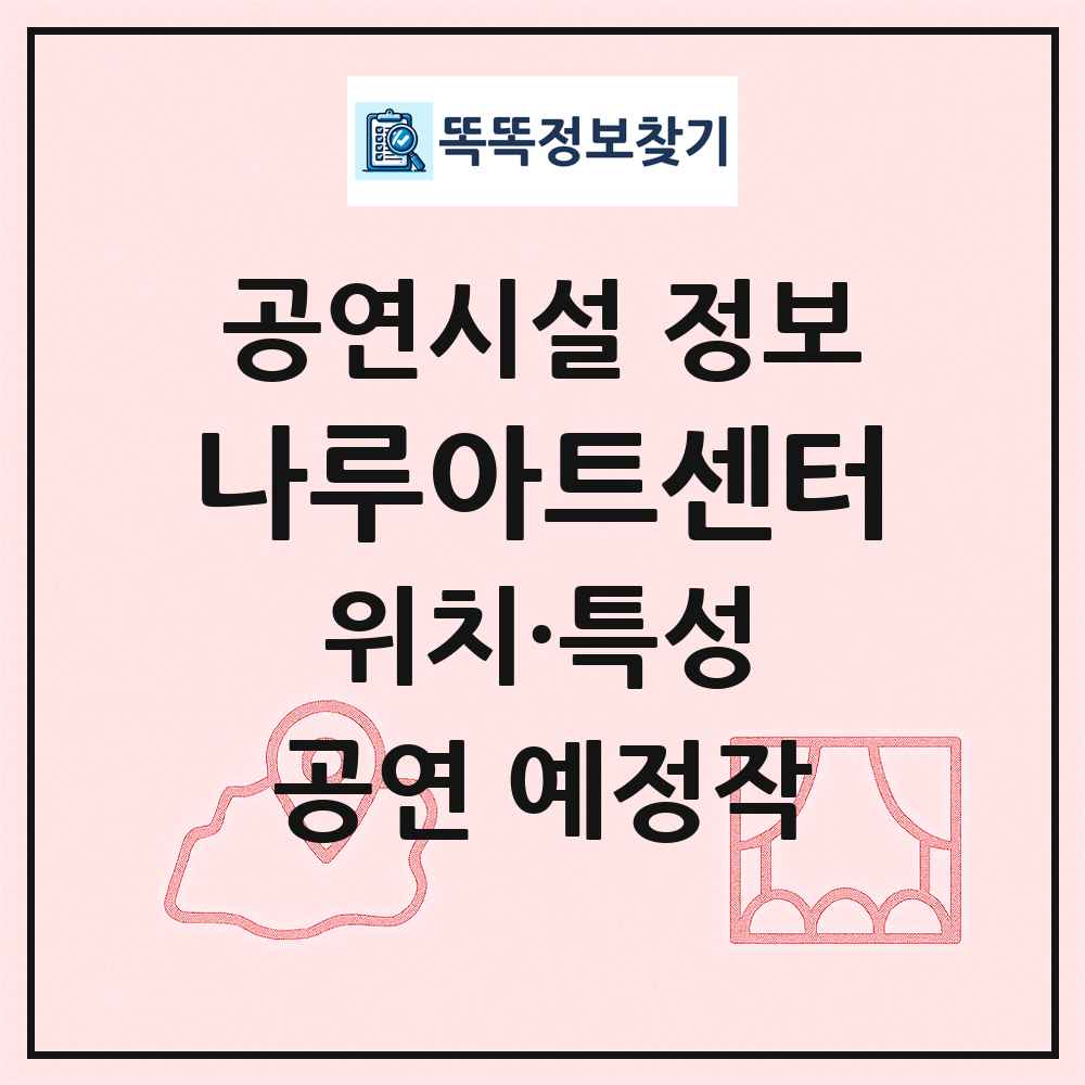 나루아트센터 최신 공연시설 정보