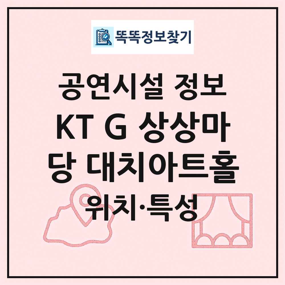 KT G 상상마당 대치아트홀 최신 공연시설 정보