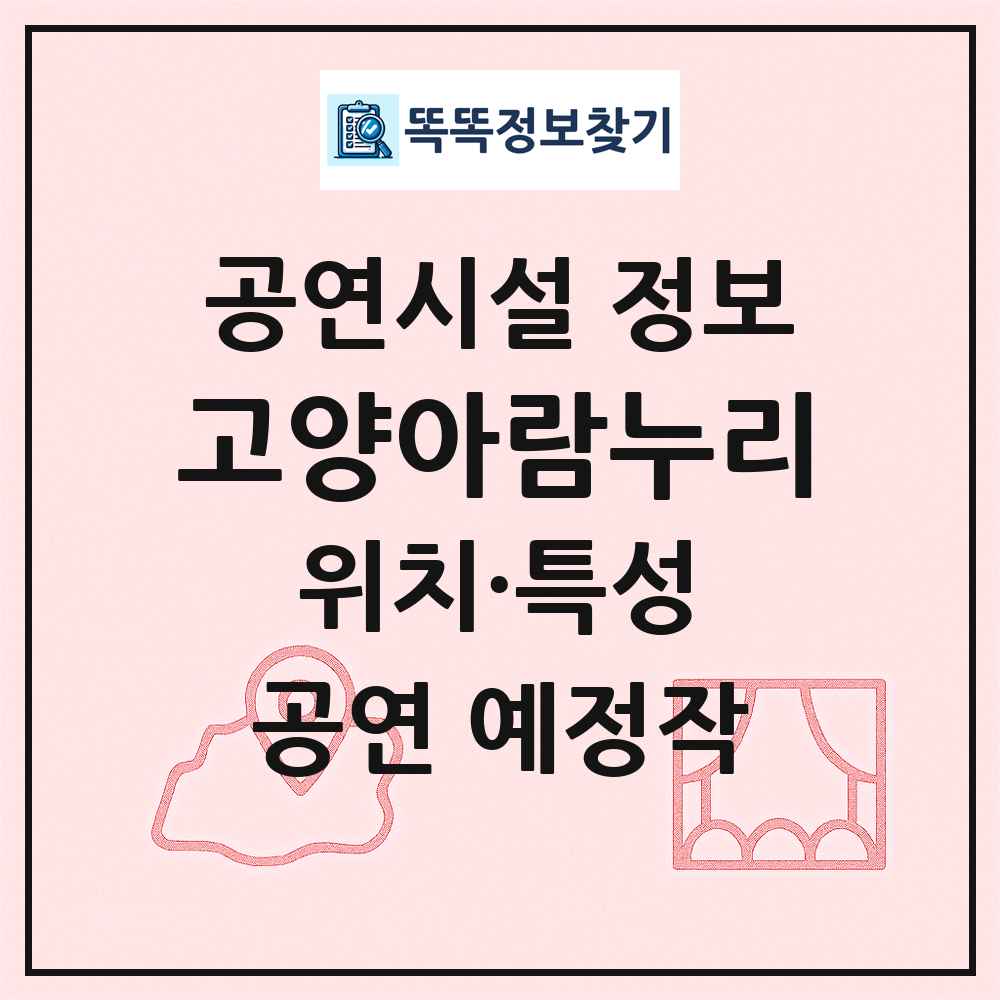 고양아람누리 최신 공연시설 정보