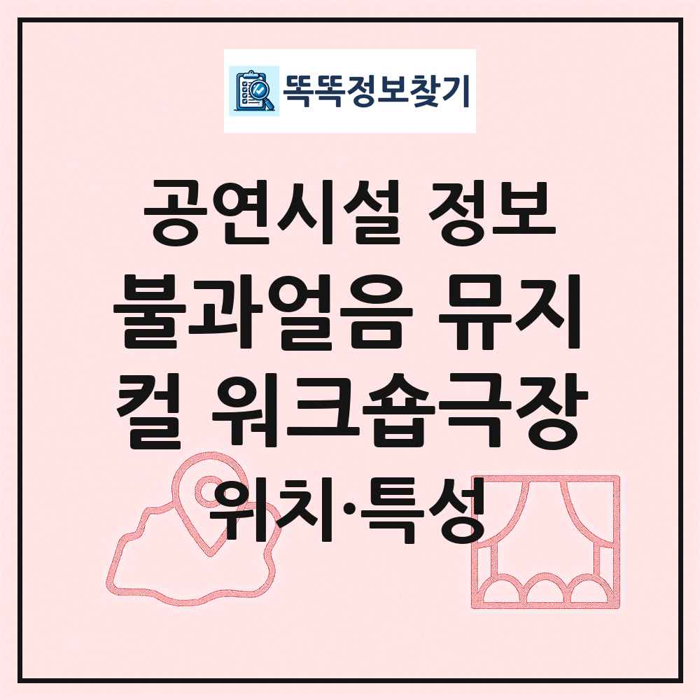 불과얼음 뮤지컬 워크숍극장 최신 공연시설 정보