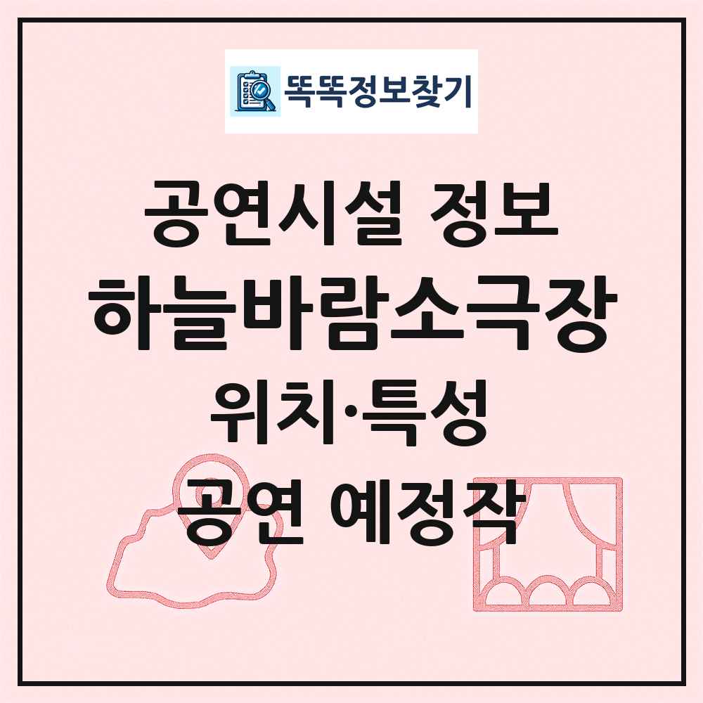 하늘바람소극장 최신 공연시설 정보