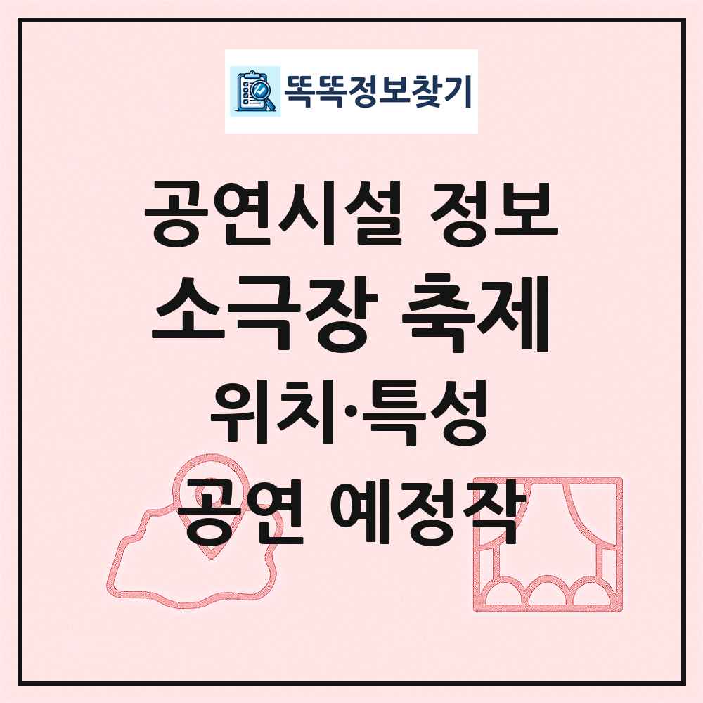 소극장 축제 최신 공연시설 정보