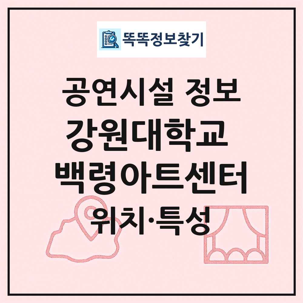 강원대학교 백령아트센터 최신 공연시설 정보