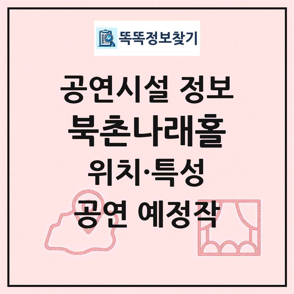 북촌나래홀 최신 공연시설 정보