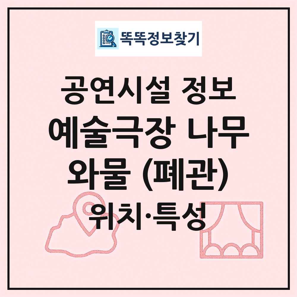 예술극장 나무와물 (폐관) 최신 공연시설 정보