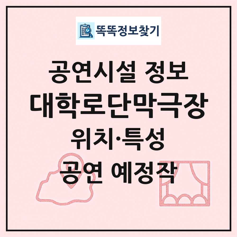 대학로단막극장 최신 공연시설 정보