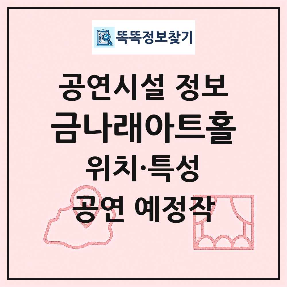 금나래아트홀 최신 공연시설 정보