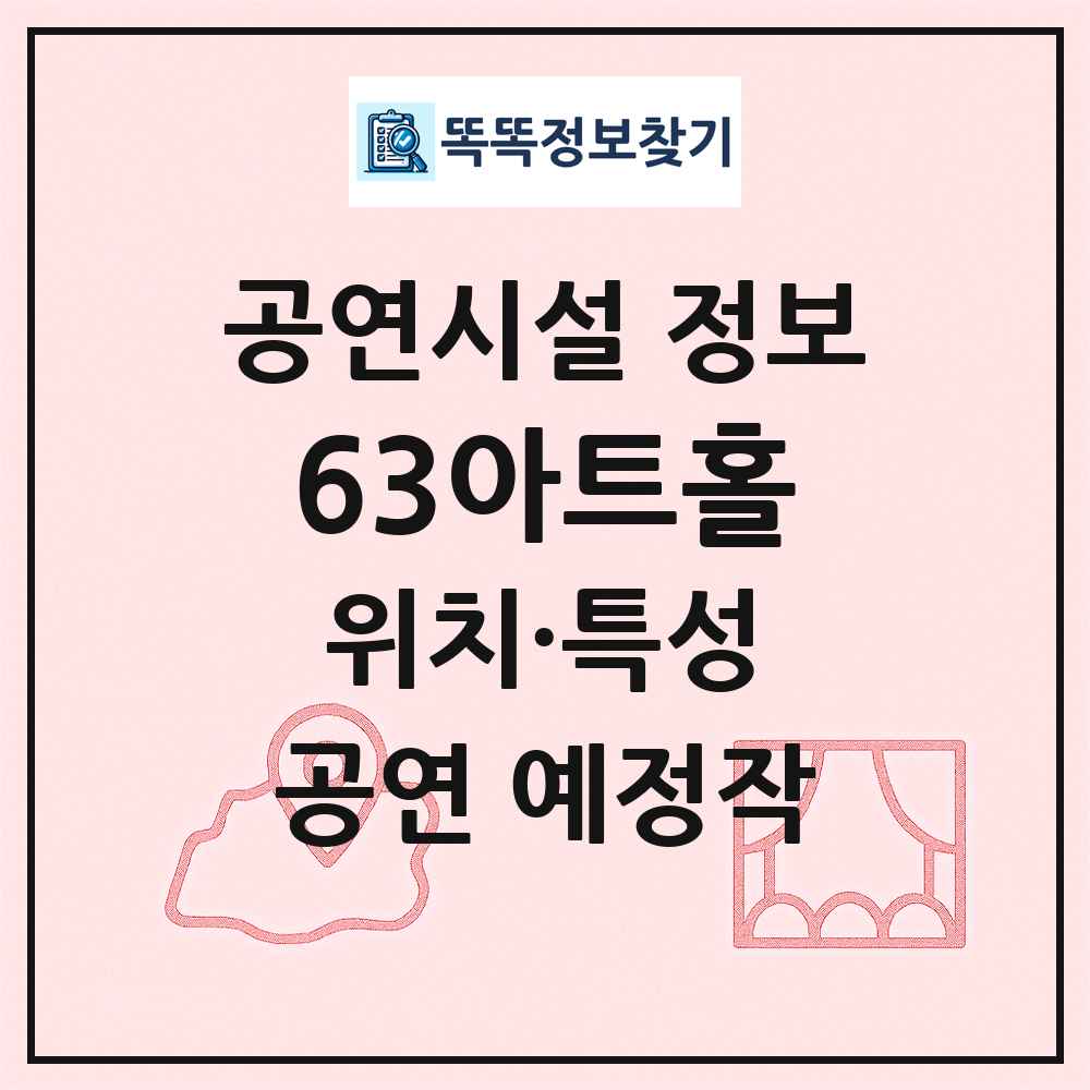 63아트홀 최신 공연시설 정보