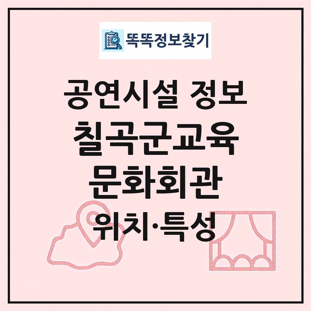 칠곡군교육문화회관 최신 공연시설 정보