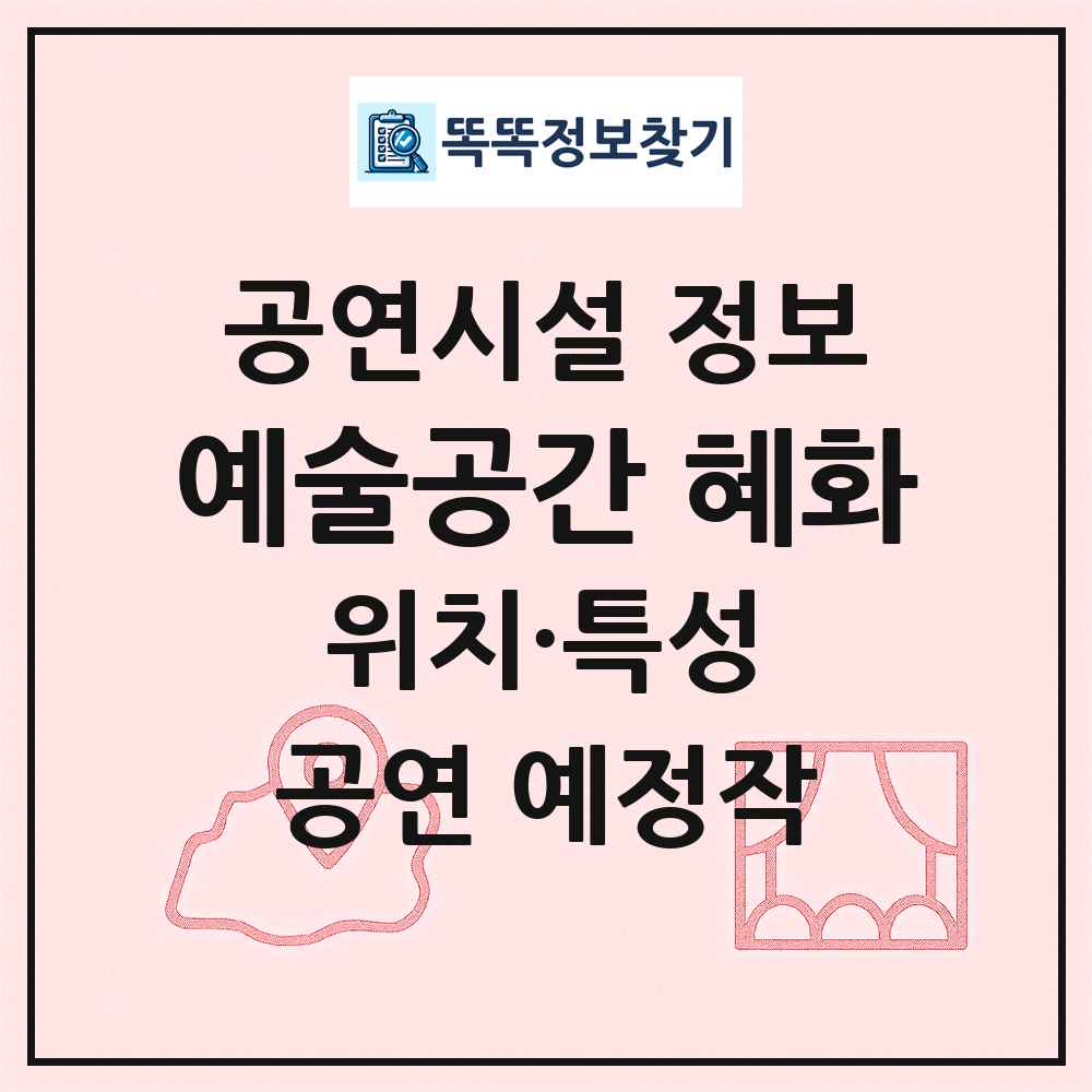 예술공간 혜화 최신 공연시설 정보