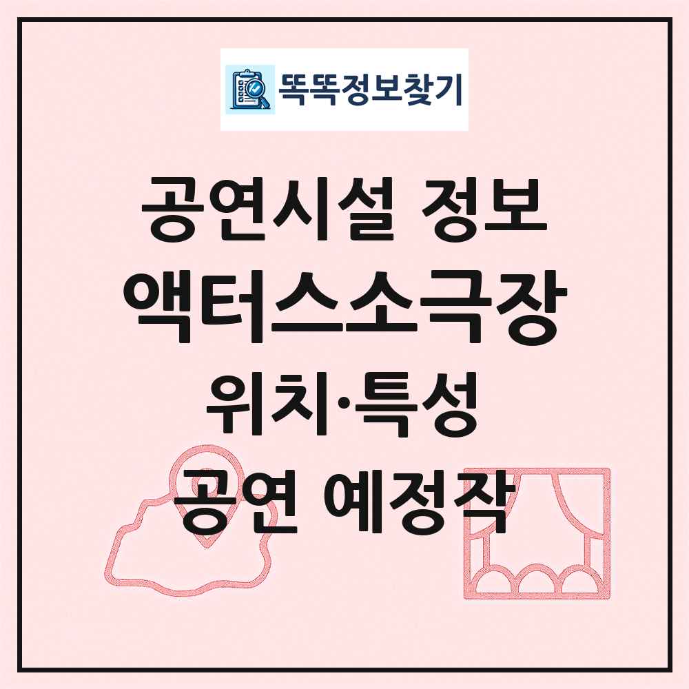 액터스소극장 최신 공연시설 정보