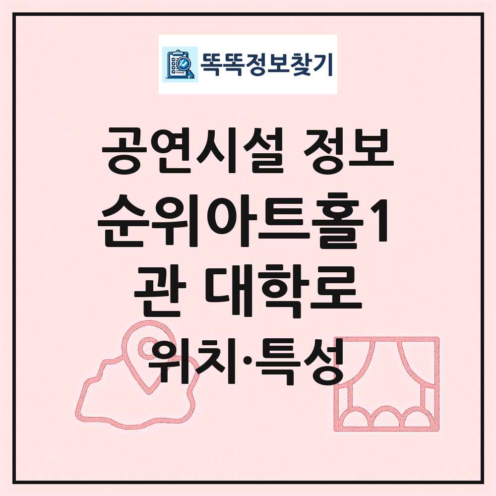 순위아트홀1관 대학로 최신 공연시설 정보