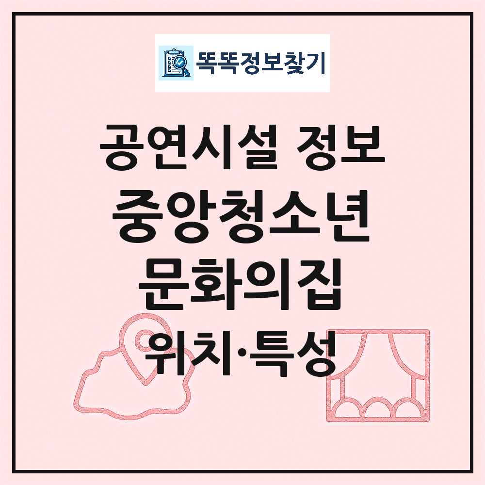중앙청소년문화의집 최신 공연시설 정보