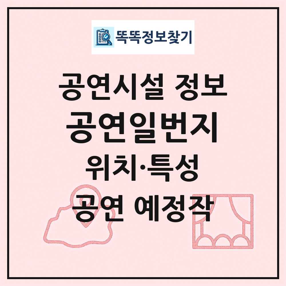 공연일번지 최신 공연시설 정보