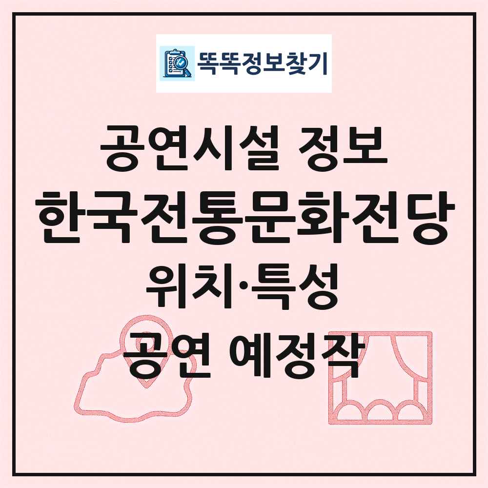 한국전통문화전당 최신 공연시설 정보